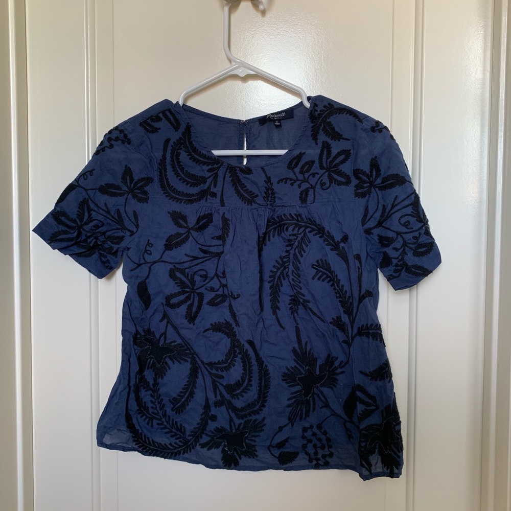 Madewell embroidered blouse